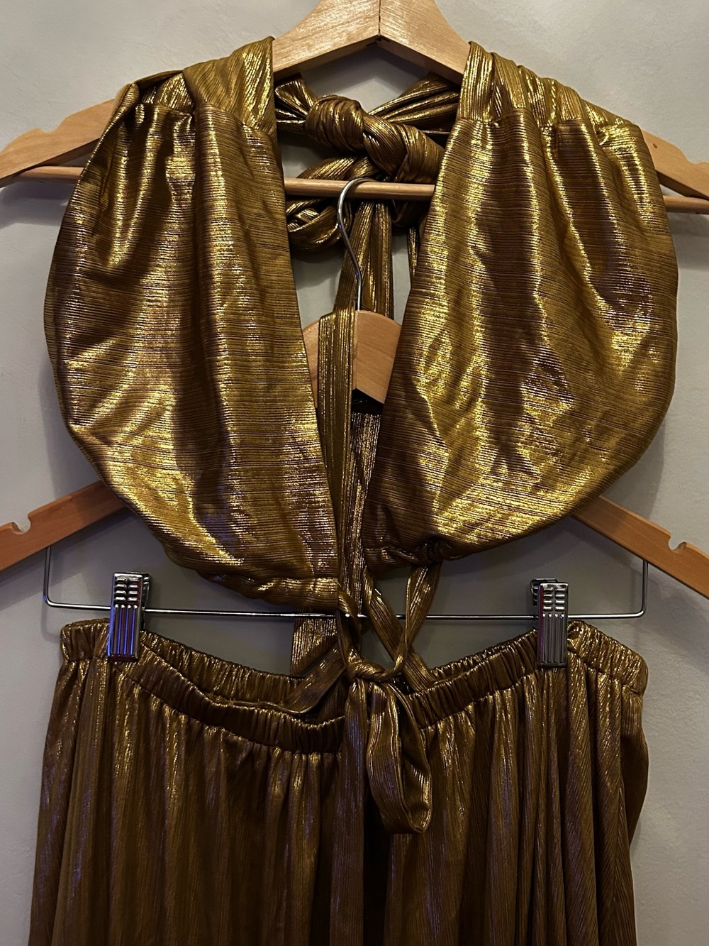 12th Tribe Metallic Gold Maxi Skirt - Picture 6 of 8
